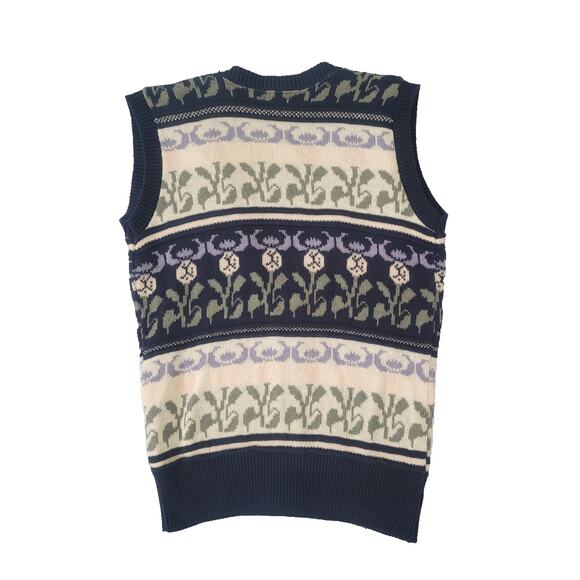 Vintage United States Sweaters Floral Knit Vest Sz S Grandma Cottagecore Preppy - Picture 2 of 7